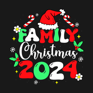 Family Christmas 2024 Groovy Matching Squad Santa Xmas 2024 T-Shirt