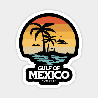 Gulf of Mexico Forever | Vintage Sunset Beach Design Magnet