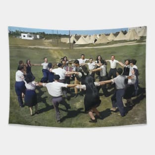 Israel, Kibbutz Dalia. Dancing the Hora Tapestry