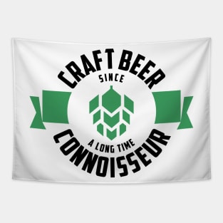 Craft Beer Connoisseur with green beer hops Tapestry