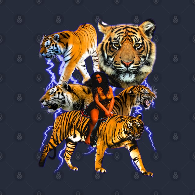 Lightning Tigers - Vintage 90's Graphic Very Cool And Sick by blueversion