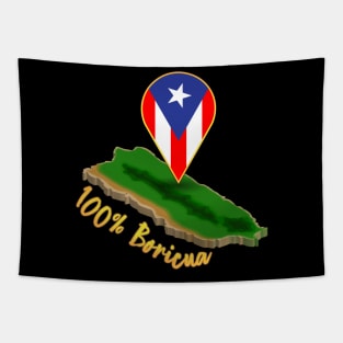 100% Boricua Tapestry