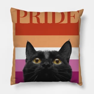 Vintage Black Cat Lesbian Pride Pillow