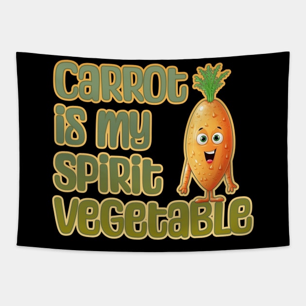 Carrot is my Spirit Vegetable Tapestry by DanielLiamGill