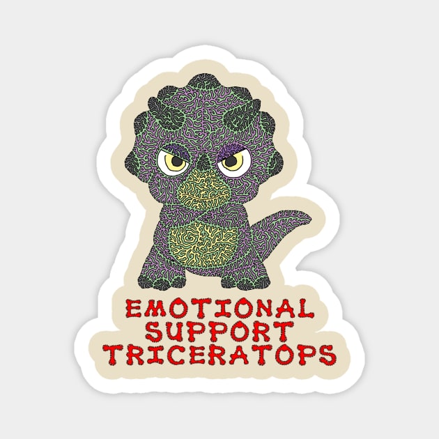 Emotional Support Triceratops Magnet by NightserFineArts