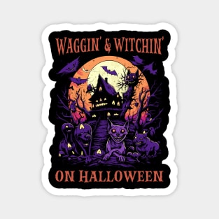 Waggin' & Witchin' Dog on Halloween Magnet