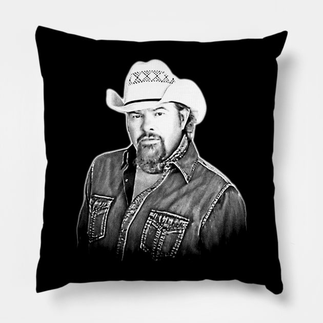 toby keith black and white art Pillow by jerrysanji