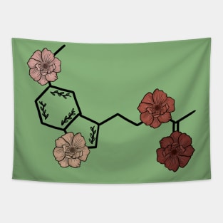 Floral Melatonin Molecule Tapestry