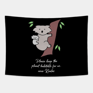 Koala - Habitable Planet (Black) Tapestry