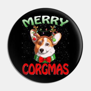 Merry Corgmas Ugly Corgi Christmas Xmas Pajamas Pin