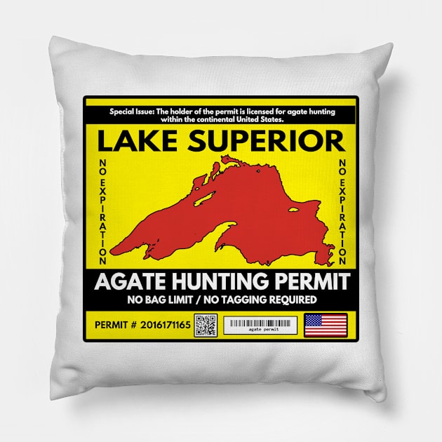 Lake Superior Agate Hunter Permit Pillow by In-Situ