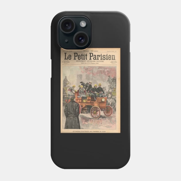 Electric Fire Engine Paris France 1900 Phone Case by artfromthepast