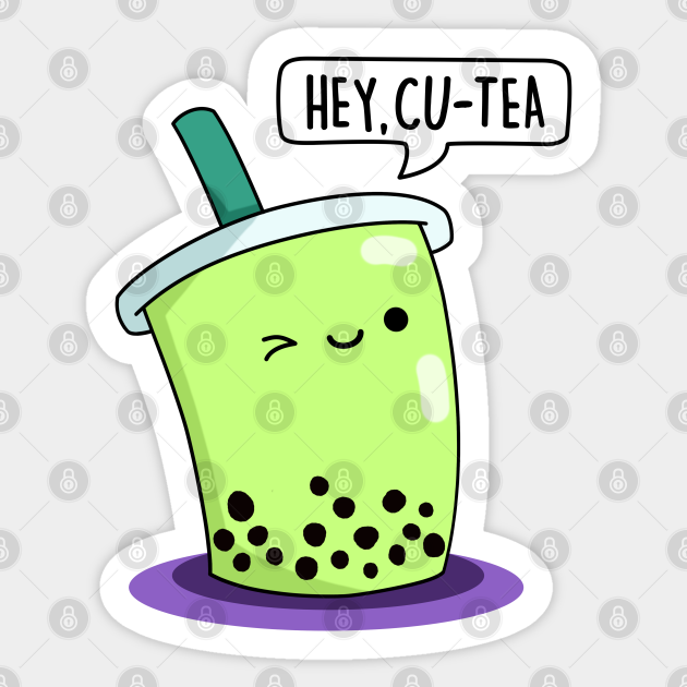 Hey Cu Tea Cute Boba Bubble Tea Boba Tea Pun Sticker Teepublic Uk Have you ever seen cute baby animals pictures compilation? hey cu tea cute boba bubble tea