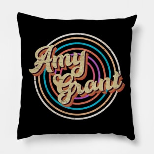 vintage circle line color Amy Grant Pillow