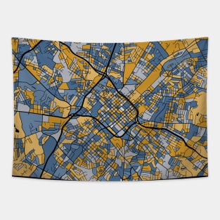 Charlotte Map Pattern in Blue & Gold Tapestry