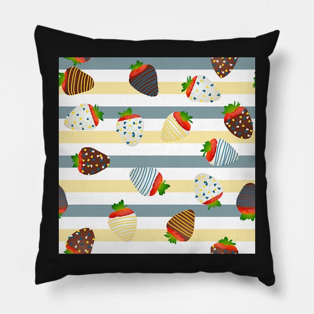 Sailor Uranus Themed Strawberries Pillow by ziafrazier