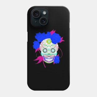 love catrina in floral tropical pattern in skeleton art ecopop Phone Case