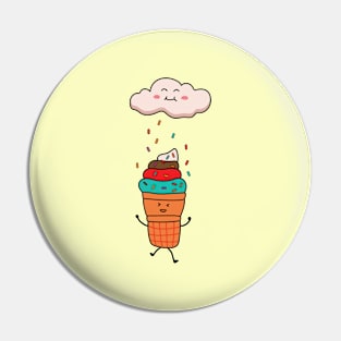 funny ice cream playing in the sprinkles rain Pin