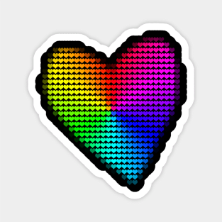 Valentines Day Spectrum Heart Filled with Hearts Magnet