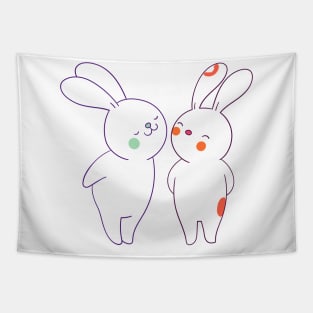 Cute couple love bunny-Valentines Tapestry