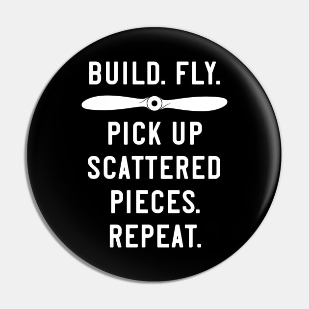 Funny RC Airplane Build Fly Crash Repeat Pin by Huhnerdieb Apparel