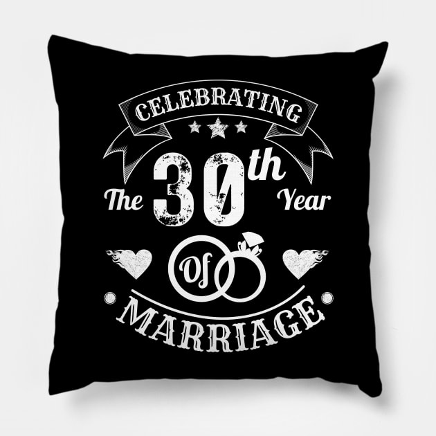 Celebrating The 30th Year Of Marriage Pillow by JustBeSatisfied