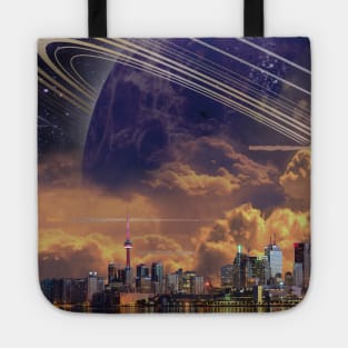 Surreal Toronto Space Skyline Tote