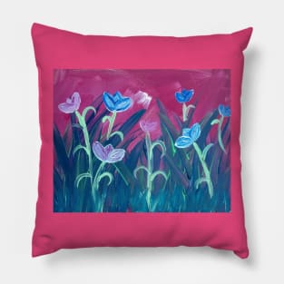 Flowers in the grass Pillow