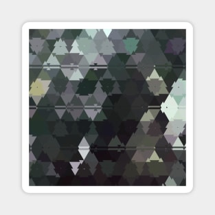 Gray Mosaic Pixel Tile Print Boho Magnet