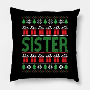 The sister ugly christmas sweater Pillow