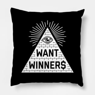 Eye Want Winners - Black Pillow