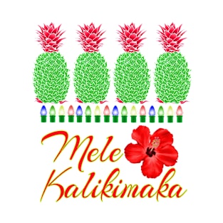 Mele Kalikimaka Xmas Holiday Pineapple T-Shirt