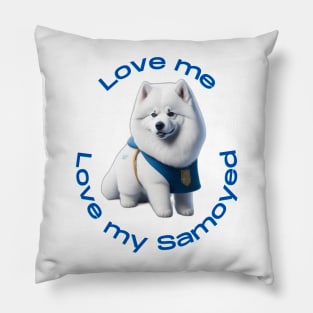 Snowy Serenity: Embrace the Joy of Samoyeds with this Whimsical Design! Pillow