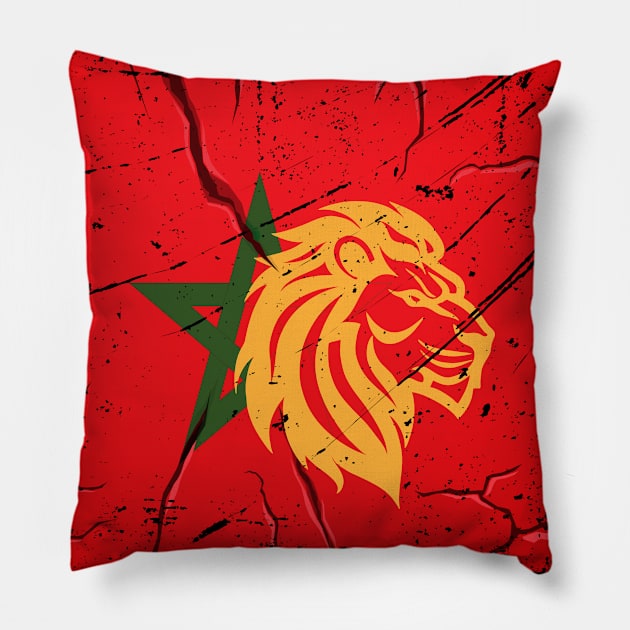 Morocco Flag Gift Soccer Morocan Proud drapo Atlas Lion Pillow by Mirak-store 