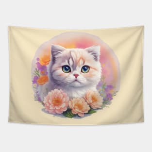 Mesmerizing Flora: Scottish Fold's Grace and Beauty Bloom in Fantasy Tapestry