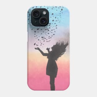 Girl in Pastel Sky Phone Case