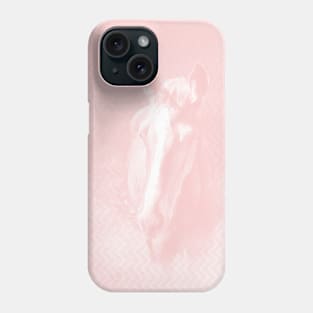 Horse emerging from the rose pink mist Phone Case