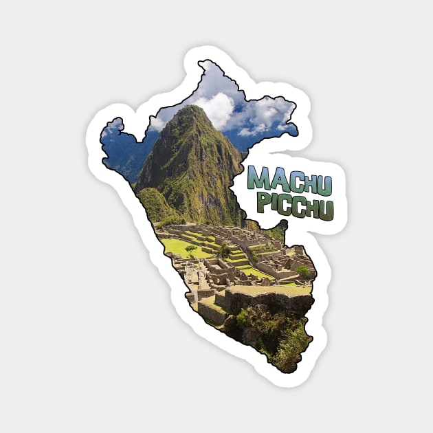 Peru Outline with Machu Picchu Magnet by gorff