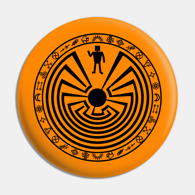 Man in the Maze [black] Pin by PeregrinusCreative