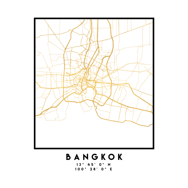 BANGKOK THAILAND CITY STREET MAP ART by deificusArt