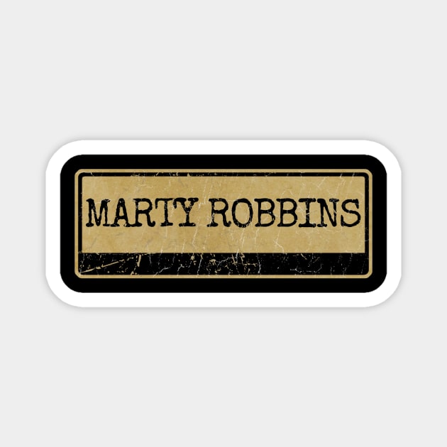 Aliska, text black retro - Marty Robbins Magnet by Aliska