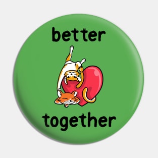 Better Together Adopted Cat Pet Rescue Pin