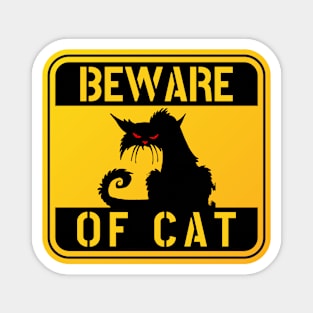 WARNING BEWARE OF CAT crazy cat funny pet owner cat love Magnet