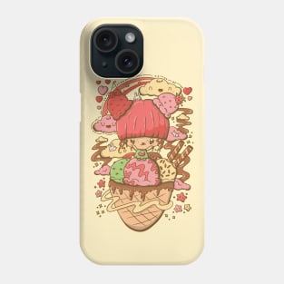 Cute strawberry and cherry ice cream bubble head cutie Phone Case