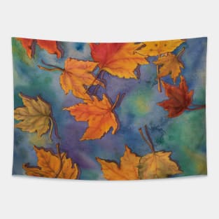 Fire Leaves Watercolor Tapestry