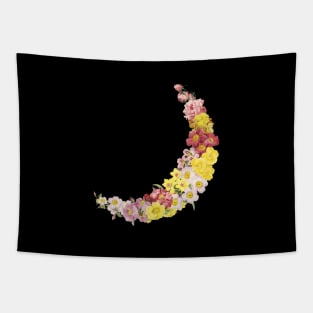 Floral Spring Crescent Moon Tapestry