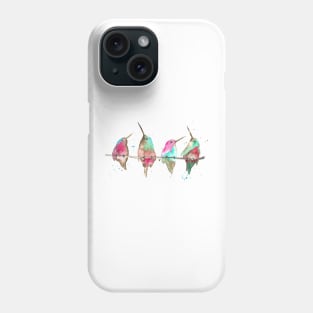 Hummingbirds on branch Phone Case