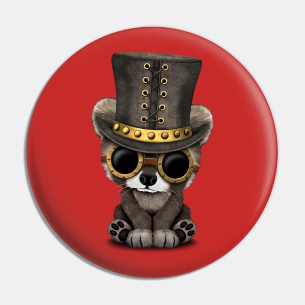 Steampunk Baby Raccoon Pin by jeffbartels