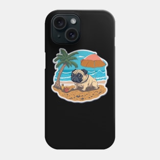 Pug on vacation Phone Case