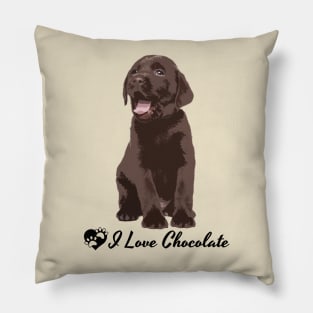 Chocolate Labrador Lab Dog Breed Art I Love Chocolate Pillow